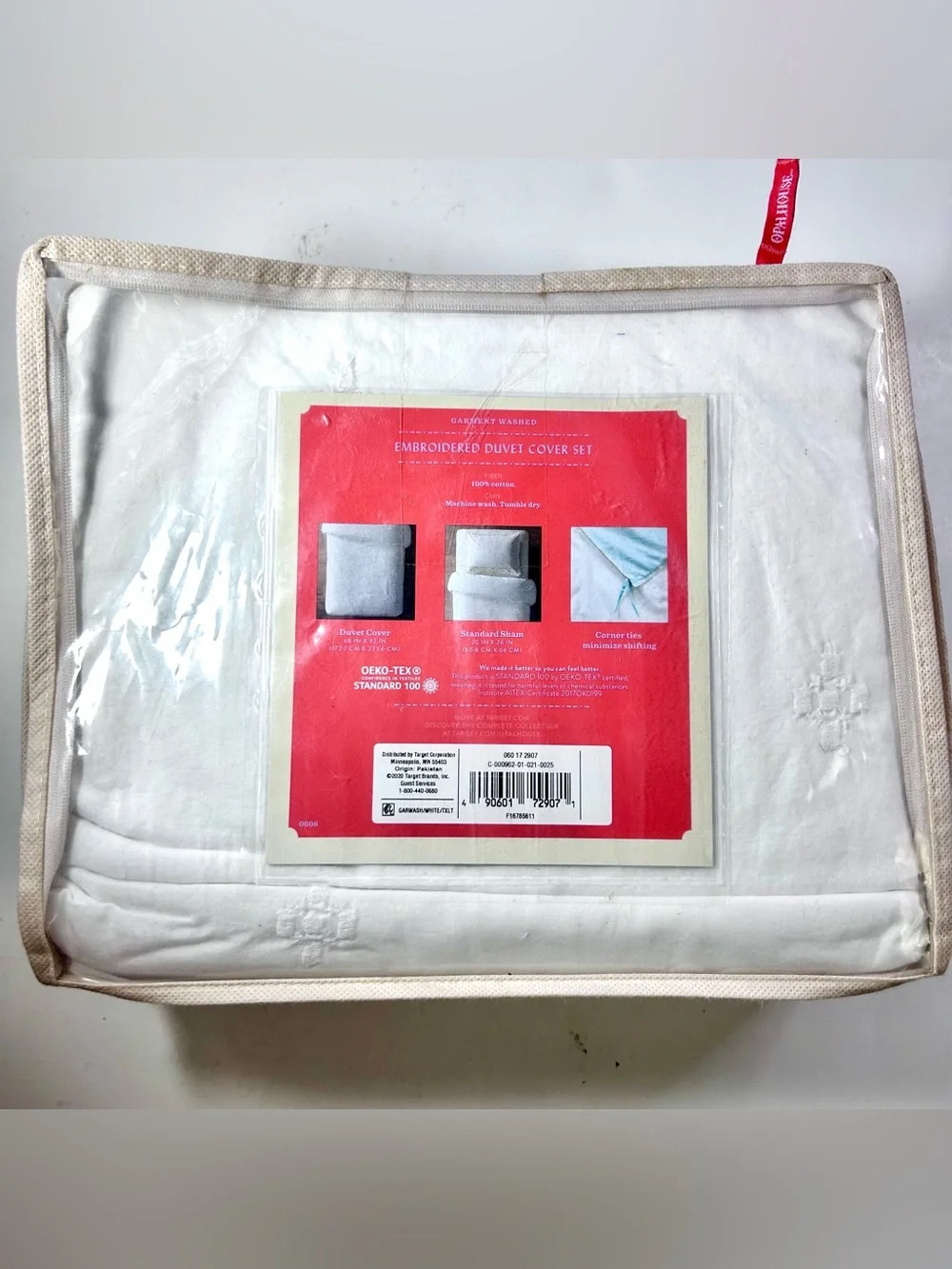 New Opal House White Embroidered Twin/XL Twin Duvet Cover